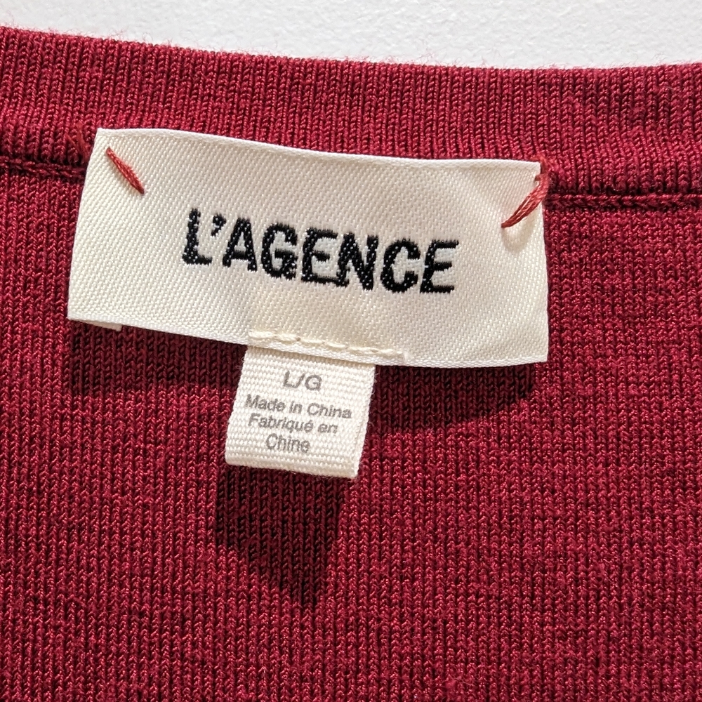 L'agence Hannah Ribbed Knit Dress - Red - Picture 2 of 3